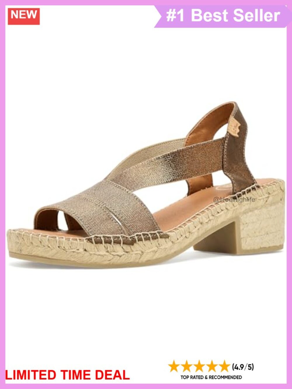 Toni Pons Dama Women's Espadrille Platform Sandals Slip On Rubber Sole Open Toe